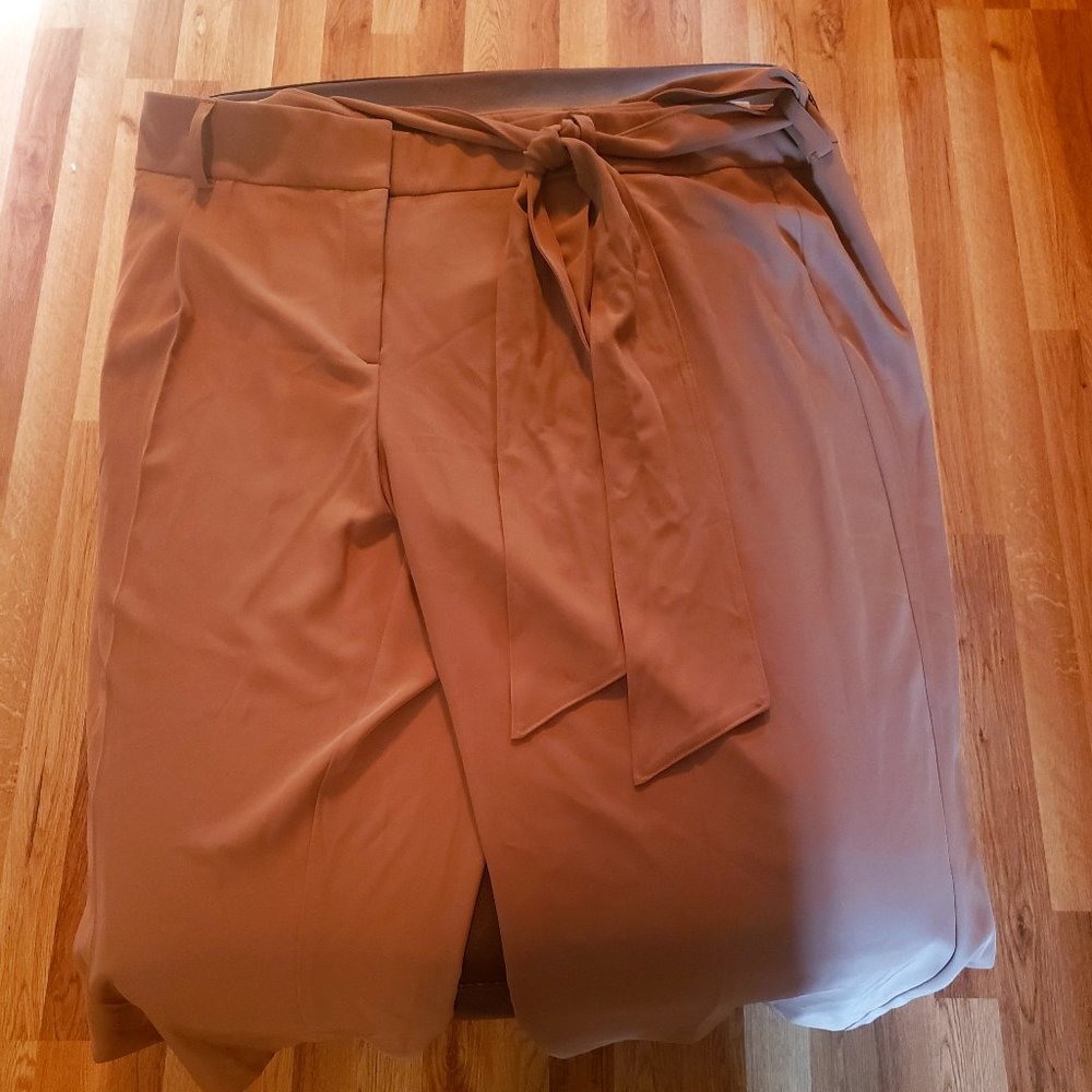 Alfani Wide Leg Tummy Control Rare Earth Cullottes (Camel) 22W